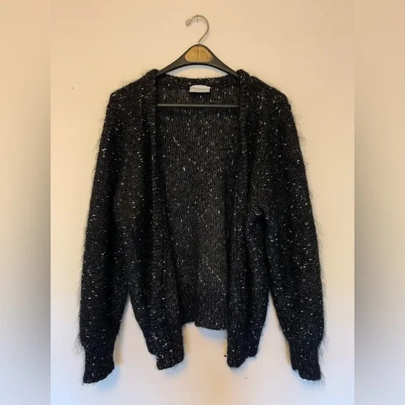 Sweaters | Vintage Black Mohair Cardigan M | Poshmark